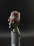 Amber purple over mint and green stardust eyes alien pivot top